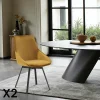 Meubles De Cuisine·Chaises|Chaises Velours|OKA Chaise pivotante moderne en velours doré (Lot de 2)