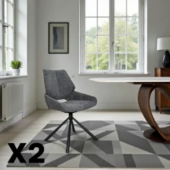 Meubles De Cuisine·Chaises|Chaises Contemporaines|LIGURIE Chaise pivotante ocre assise baquet (lot de 2)