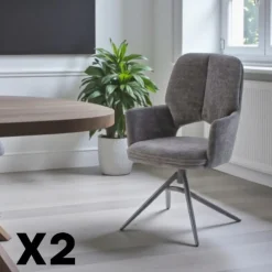 Meubles De Cuisine·Chaises|Chaises Contemporaines|LIGURIE Chaise pivotante terracotta double coussinage (lot de 2)