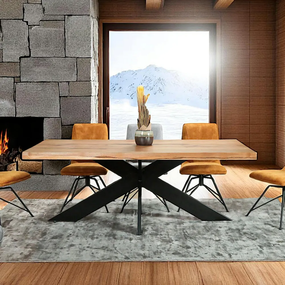 Chaises Industrielles|Chaises Contemporaines| Chaise rembourrée havane en microfibre