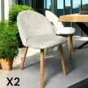 Meubles De Cuisine·Chaises|Chaises En Bois|ETNA Chaise scandinave en bois et velours gris (lot de 2)