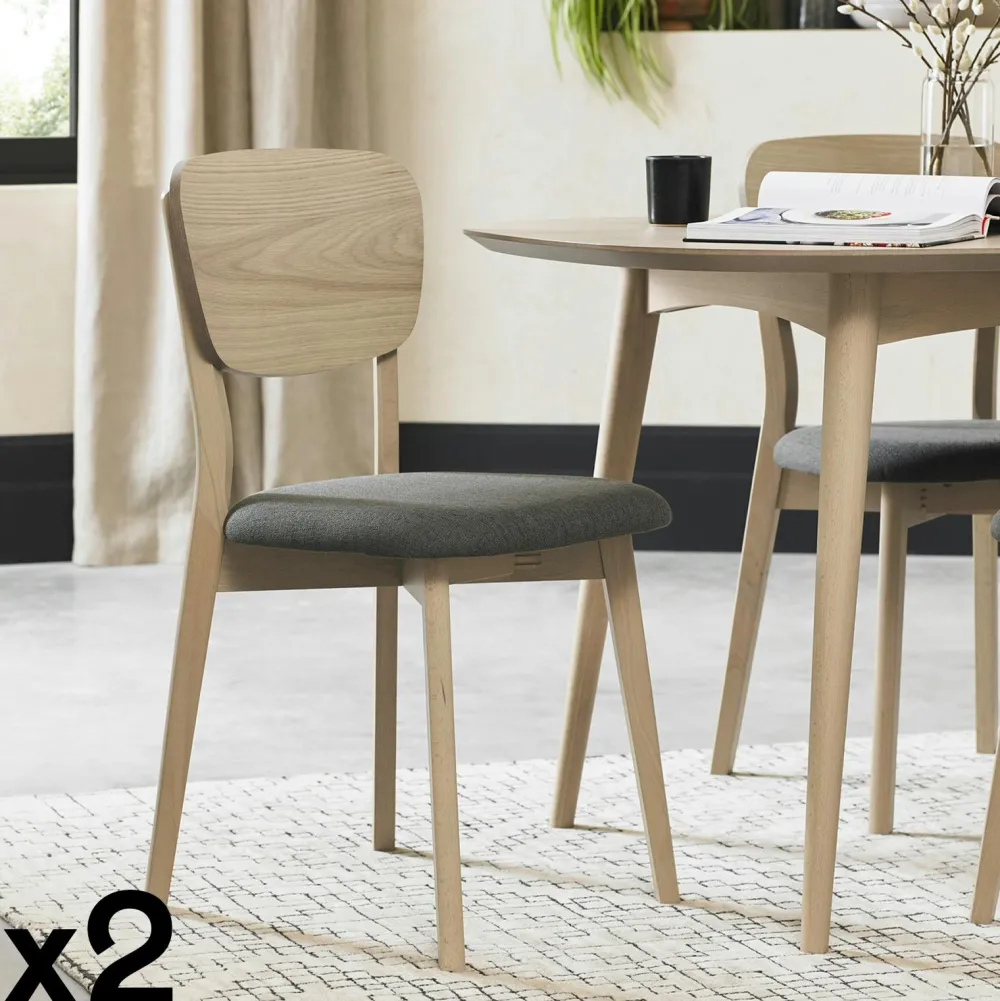 Univers Déco·Scandinave Hygge|Chaises En Bois|COPENHAGUE Chaise scandinave (lot de 2)