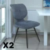 Meubles De Cuisine·Chaises|Chaises Contemporaines|LIGURIE Chaise tissu bleu à dossier double (lot de 2)
