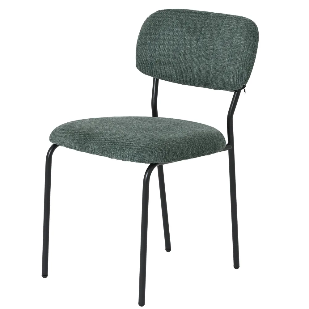Meubles De Cuisine·Chaises|Chaises Vintage|MALANG Chaise tissu vert foncé style écolier (lot de 2)