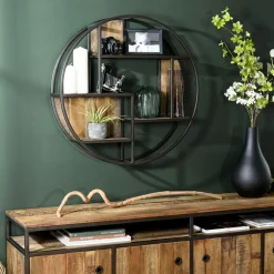 Chaises En Bois|Meubles De Cuisine·Chaises|Swing Chaise vintage bois noir recyclé et cannage chanvre tressé