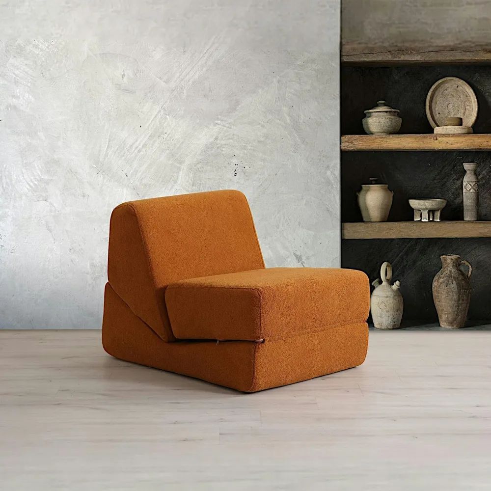 Fauteuils En Tissu|Fauteuils Convertibles|SAPPO Chauffeuse convertible gris velours, lit d'appoint