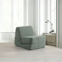 Fauteuils En Tissu|Fauteuils Convertibles|SAPPO Chauffeuse convertible gris velours, lit d'appoint