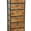 Chiffonnier Industriel|Loft / Loft Colors Chiffonnier 6 tiroirs en Hévéa recyclé naturel et métal 45x40x120cm LOFT