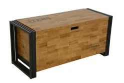 Rangements Déco·Malles|Coffres En Bois|Docker Coffre hévéa recyclé naturel et métal noirci 100X40X45cm