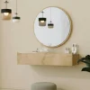 Consoles En Bois|Consoles En Bois|MARFA Coiffeuse murale scandinave avec miroir, 2 tiroirs