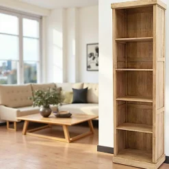 Meubles De Salon·Colonnes De Rangement|Meubles De Rangement·Colonnes De Rangement|Tradition Colonne bibliothèque bois hévéa massif H200cm