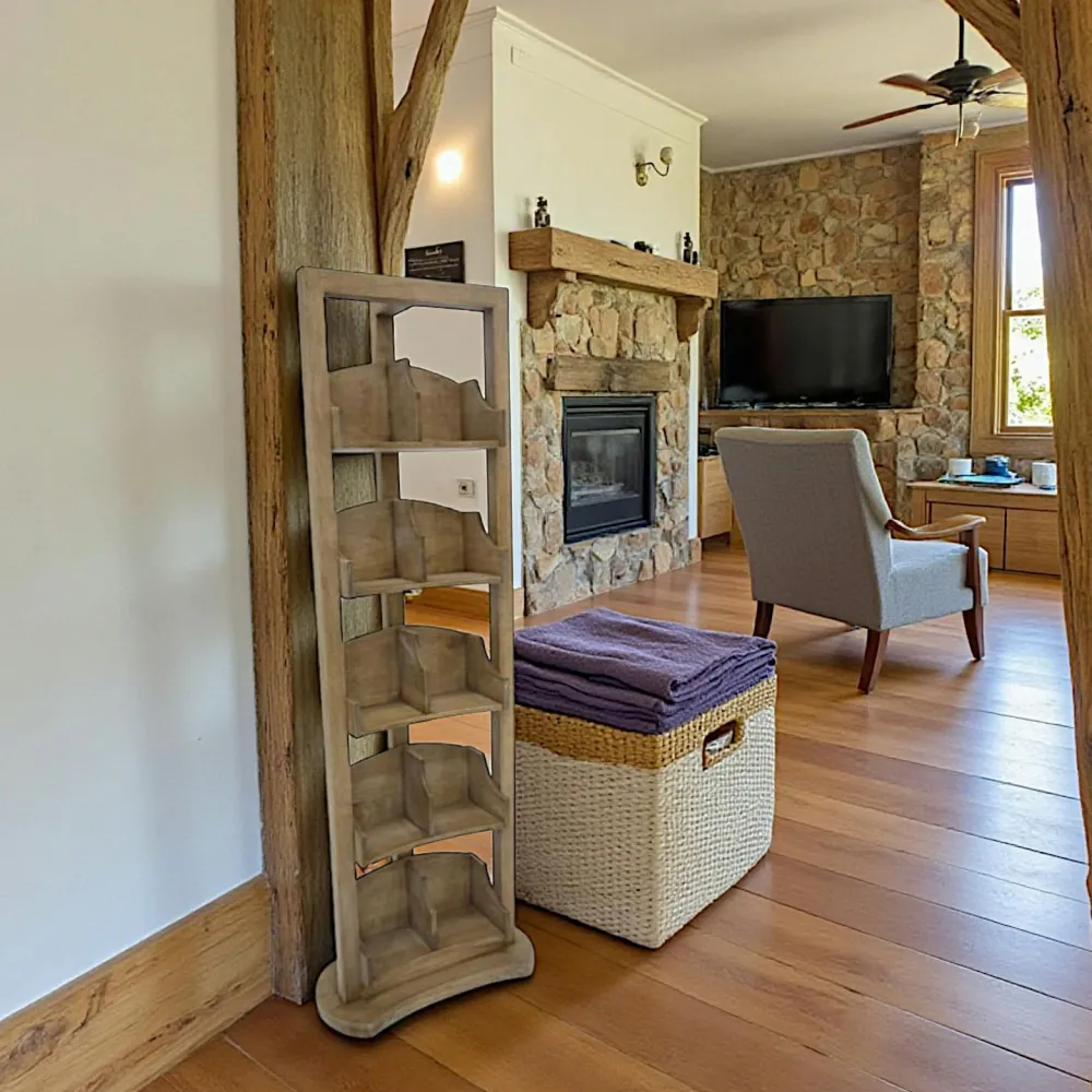 Meubles De Salon·Colonnes De Rangement|Meubles De Rangement·Colonnes De Rangement|Tradition Colonne double CD/DVD hévéa 45x24x125cm