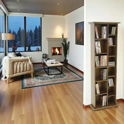 Meubles De Salon·Colonnes De Rangement|Meubles De Rangement·Colonnes De Rangement|Tradition Colonne double range CD/DVD hévéa 47x24x146cm