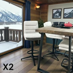 Meubles De Rangement·Petits Meubles De Rangement|LHASA Colonne vitrine design - bois gris foncé, 3 plateaux