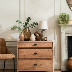 Commodes En Bois|HANOI Commode 3 tiroirs en bois recyclé FSC