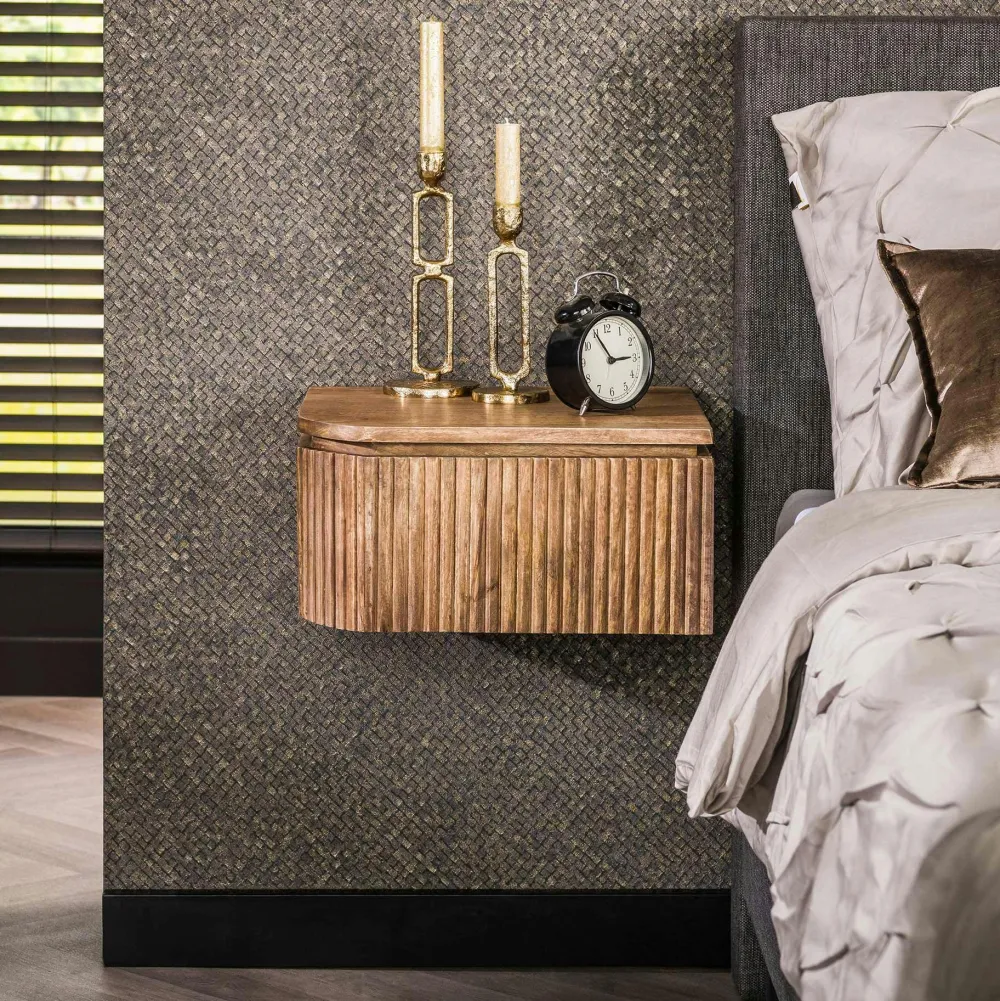 Commodes Blanches|Commodes En Bois|MASSA Commode en bois de manguier et marbre 6 tiroirs