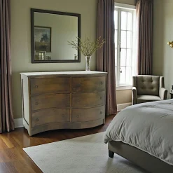 Commodes En Bois|Tradition Commode exotique vague hévéa 6 tiroirs 110cm