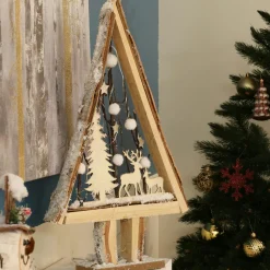 Décorations De Noël·Toute La Déco De Noël|Objets Décoration·Accessoires De Décoration| Composition de table étoile et plantes artificielles