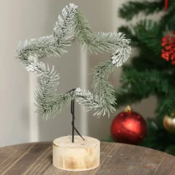 Décorations De Noël·Toute La Déco De Noël|Objets Décoration·Accessoires De Décoration| Composition de table étoile et plantes artificielles