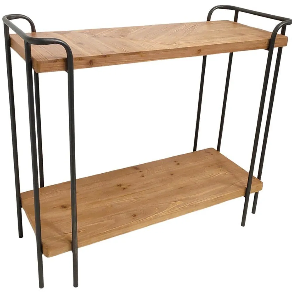 Consoles Industrielles|Consoles Industrielles|Atelier Console 2 niveau en bois clair