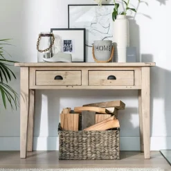 Univers Déco·Maison De Campagne|Univers Déco·Scandinave Hygge|SALERNE Console 2 tiroirs bois recyclé clair
