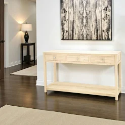 Consoles Avec Tiroirs|Consoles Avec Tiroir|Gala Console 3 tiroirs double plateau hévéa 150cm