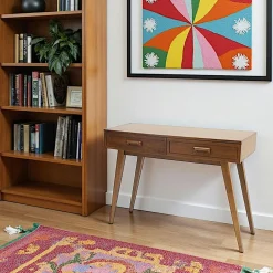 Consoles Vintage|Consoles Avec Tiroirs|Sixties Console 2 tiroirs hévéa 100 cm