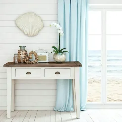 Univers Déco·Maison De Campagne|Consoles En Bois|Bristol Console bois recyclé blanche 2 tiroirs