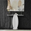 Consoles En Bois|Consoles En Bois|MARFA Console d'entrée blanche design organique 100 cm