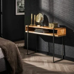 Consoles Avec Tiroirs|Consoles Avec Tiroir|Melbourne Console d'entrée en bois 2 tiroirs en relief