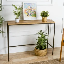 Consoles En Bois|Consoles En Bois|JENA Console d'entrée moderne - plateau effet bois