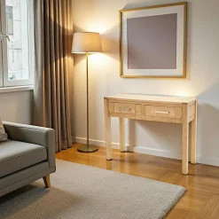 Consoles Scandinaves|Consoles Avec Tiroirs|Attan Console moderne bois hévéa avec tiroirs 100cm