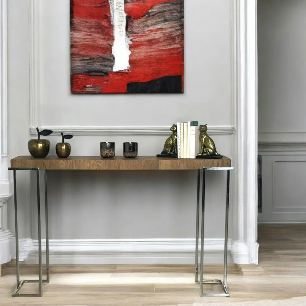 Consoles En Bois|Consoles En Bois|RIVERSIDE Console moderne chêne acier