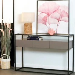 Univers Déco·Design Contemporain|Consoles En Bois|TORONTO Console verre et acier