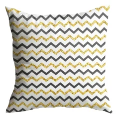 Textile·Coussins|IZMIR Coussin gris et jaune zébré – entretien facile