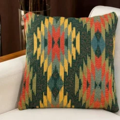 Textile·Coussins|IZMIR Coussin marron – motif aztèque