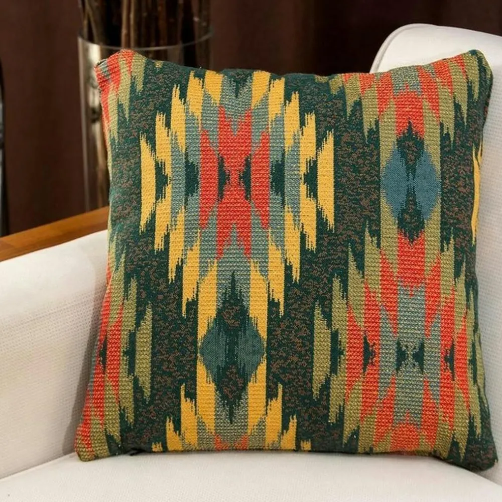 Textile·Coussins|IZMIR Coussin marron – motif aztèque