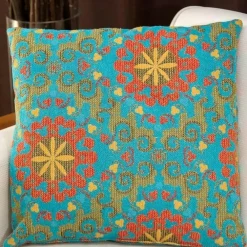 Textile·Coussins|IZMIR Coussin rétro – motifs floraux stylisés