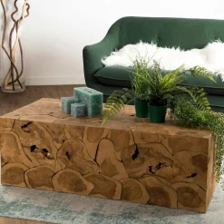 Bouts De Canapé En Bois|OTTAWA Cube en bois de teck