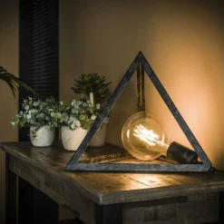 Lampes À Poser·Lampe Style Industriel|RALF Cube lumineux industriel finition argent vieilli