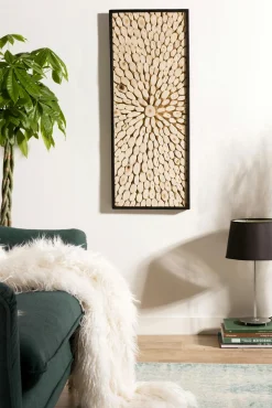 Décorations Murales| Décoration murale bois de teck graphique rectangle OTTAWA