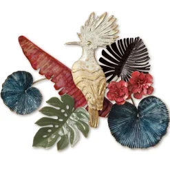 Décorations Murales| Décoration murale en métal oiseau exotique dans jardin