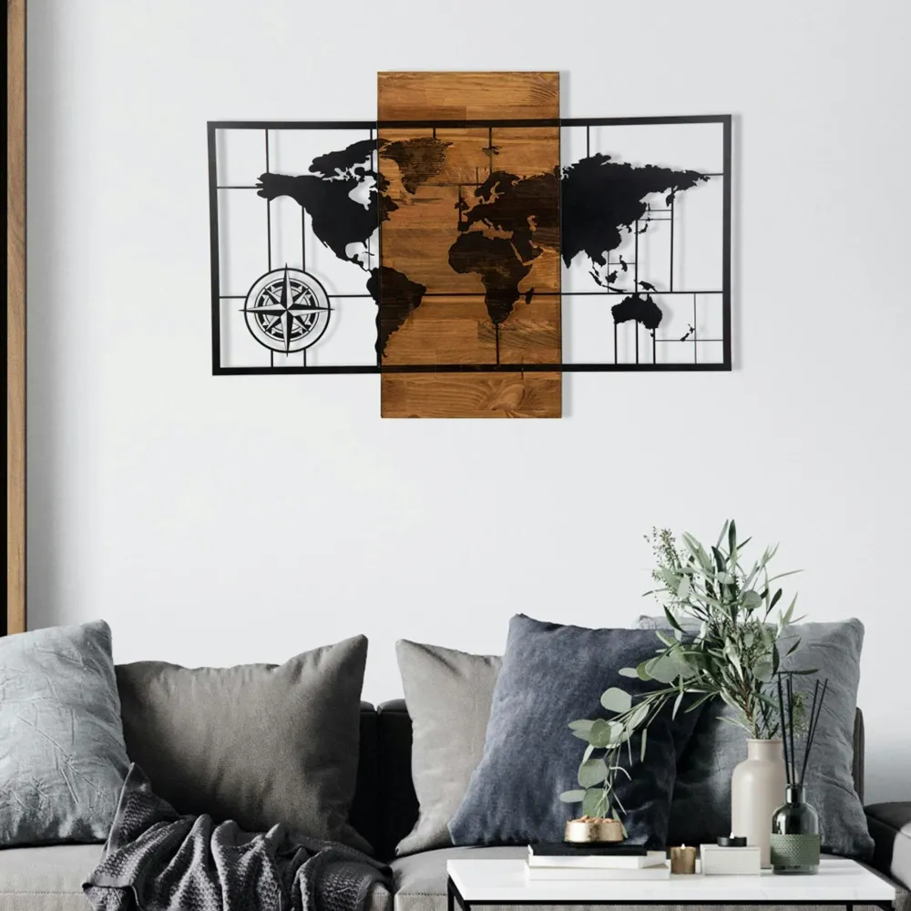 Décorations Murales| Décoration murale en métal et bois – arbre de vie