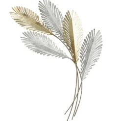 Décorations Murales| Décoration murale en métal bouquet blanc et or