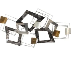 Décorations Murales| Décoration murale en métal carrés déformés