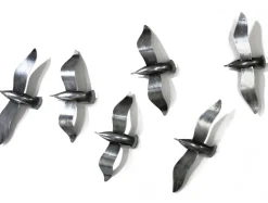 Décorations Murales| Décoration murale Envolée de Mouettes métal argenté