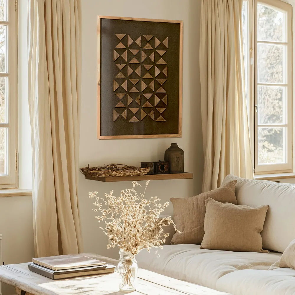 Univers Déco·Maison De Campagne|Décorations Murales|DENVER Décoration murale grille blanche sur fond noir