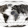 Univers Déco·Globe-Trotter|Décorations Murales| Décoration murale Mappemonde en métal gris et noir 120x75cm