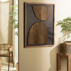 Univers Déco·Maison De Campagne|Décorations Murales|DENVER Décoration murale pin recyclé blanc formes abstraites