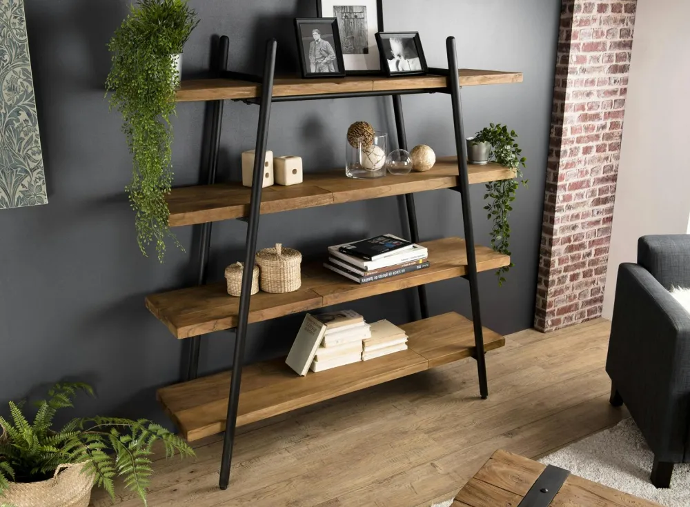 Etagères Industrielle|Swing Etagère 5 niveaux en teck massif L140 x H180 cm